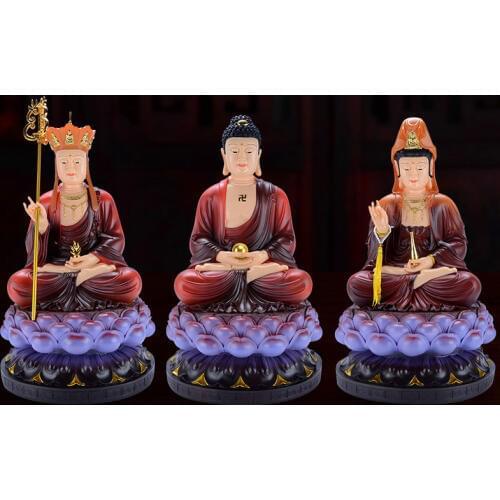 Chinese-style Mother-in-law, Three Holy Resin, Buddha Statue, Tibetan King, Sanbao, Buddhism Home Decoration Accessories