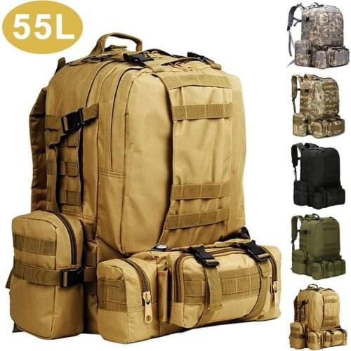 50L Large Capacity Man Army Tactical Backpacks Military Assault Bags Outdoor 3P EDC Molle Pack For Trekking Camping Hunting Bag