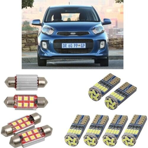 Interior led Car lights For Kia picanto ta hatchback bulbs for cars License Plate Light 6pc