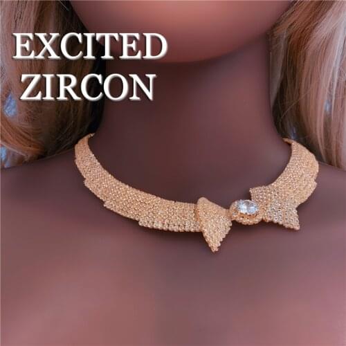 Woman Luxury Fashion Full Rhinestone Necklace Necklace Bride Wedding Exquisite Jewelry Necklace Party Prom Girl Gift