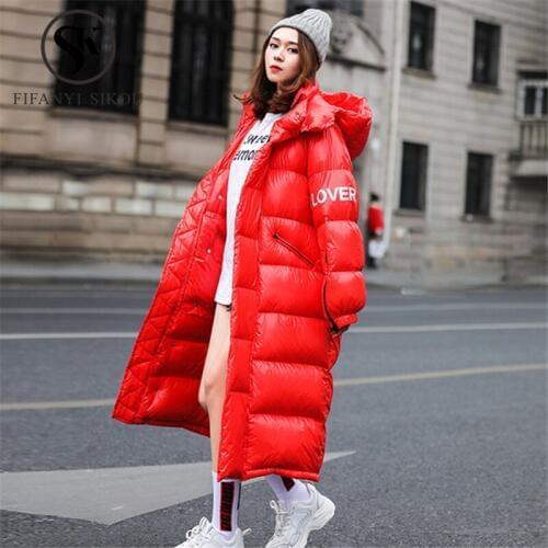 Winter Jacket Women Streetwear Fashion Long Hooded Coat Thick Warm Parka Female Loose Plus size Overcoat Jackets Winter Coat