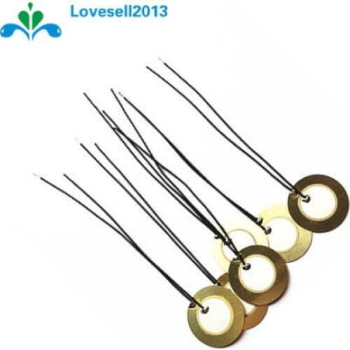 10PCS 12mm Piezo Elements Sounder Sensor Trigger Drum Disc + wire copper
