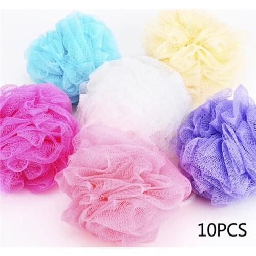10Pcs/Lot Bath Flower Mesh Bath Washing Body Wisp Tool Accessory Random Colors Body Wash Bath Ball Large Bath Sponge TSLM2