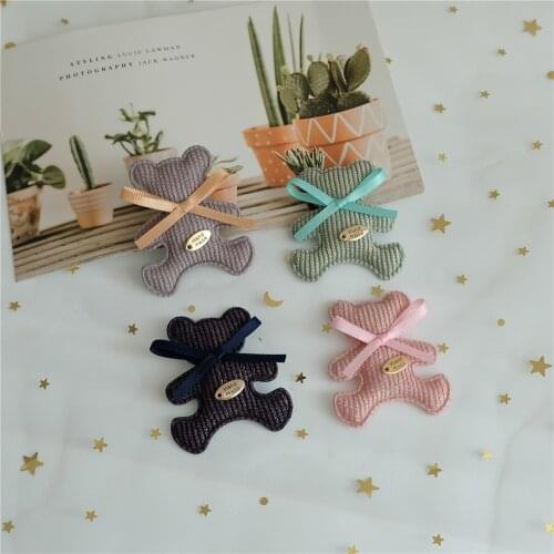 10PCS Padded Cloth Cartoon Bear Appliques For DIY Hat Clothes Leggings Sewing Supplies Children Headwear Decor Patch Accessories