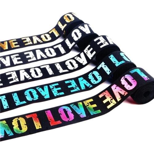 2/2.5/3/4cm Elastic Band LOVE Alphabet Jacquard Rubber Band Waistband Elastic Trousers Webbing DIY Sweing Accessories 1Meter