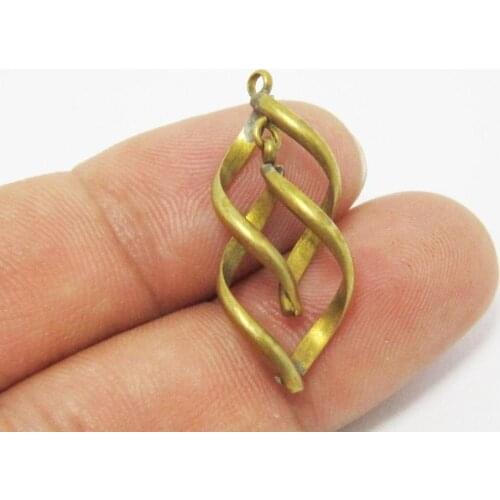 Brass earrings pendant Double twisted drop 30x13.2mm Brass earrings charm findings R870