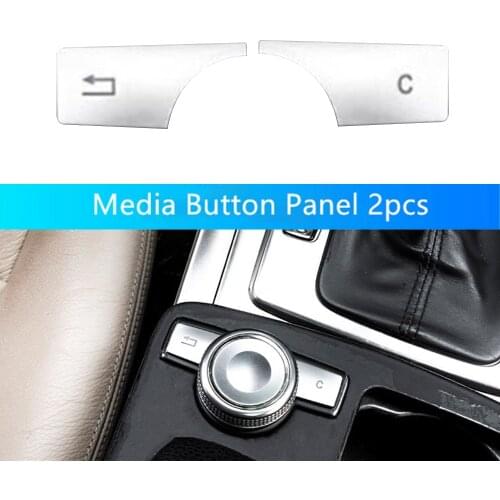 2pcs Button Covers For Mercedes Benz C E GLK CLS Class W204 W212 Multimedia Buttons Sequins Cover Car Interior Accessories