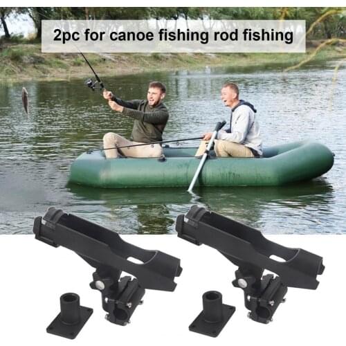 2Pcs A5909 Fishing Rod Holder Adjustable Black Fishing Pole Clamp Clip Stander Holder Side Rail Mount Fishing Tackle Tool