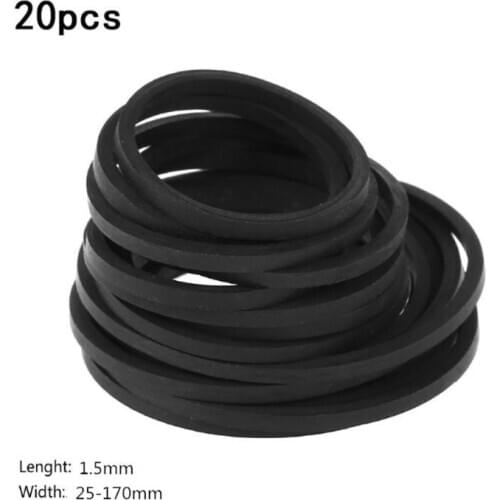 20PCS 25-170mm Assorted Common Rubber Belt Mix Cassette Tape Drive Belt for DVD 1.5mm Width