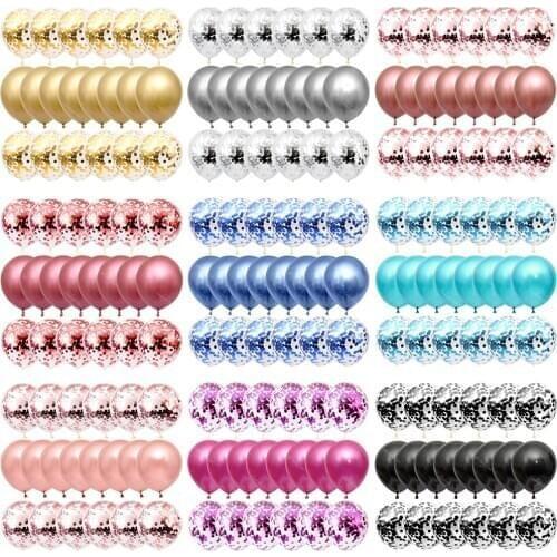 20Pcs/lot Rose Gold Balloon Confetti Metal Balloons Set DIY Wedding Birthday Party Decorations Kids Baby Shower Air Balls Globos