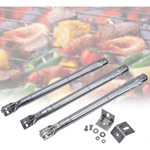 3PCS Universal Straight Pipe BBQ Grill Tube Burners Stainless Steel Gas Grill Parts Replacement