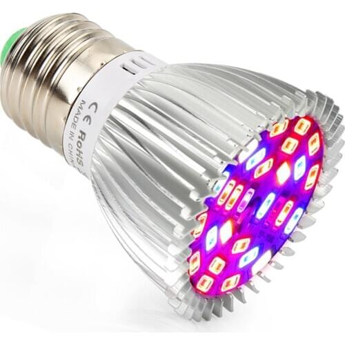 4pcs/Lot) 28W E27 E14 LED Grow Light Full Spectrum Growth LED Bulb for Indoor Plant Hydroponics Greenhouse Flowers Vegetables
