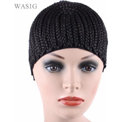 6pcs Large Crochet Wig Cap Easy Sew In Cornrow Wig Cap For Making Wigs Stretching 52-66Cm Super Ealstic Cornrow Cap Black