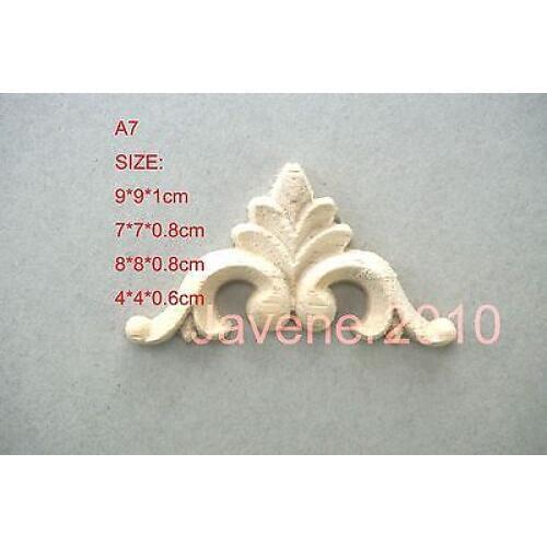 A7-9x9x1cm Wood Carved Corner Onlay Applique Unpainted Frame Door Decal Working carpenter Decoration