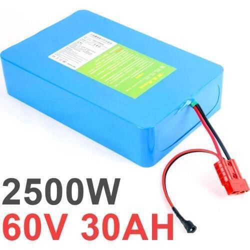 US EU no tax Lithium Rechargeable Battery 60V 30Ah 750W 1000W 1500W 2500W Electric Bike Battery 60V free shipping