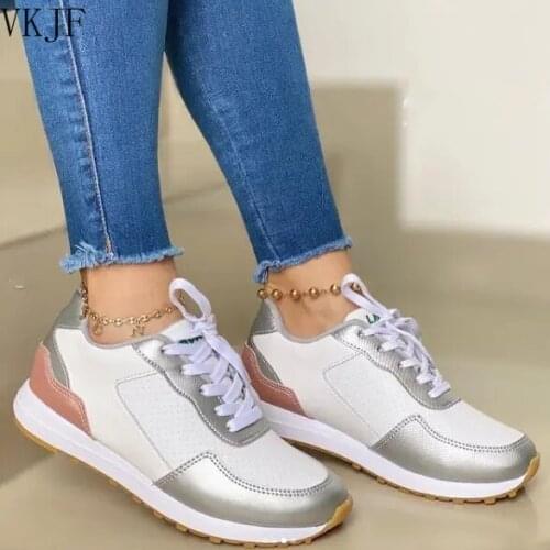 Large Size Single Shoes 2021 New 43 Large Size Lace-up Flat-bottom Breathable Single Shoes Casual Shoes Women sneakers