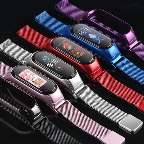 YAYUU For Xiaomi Mi Band 5 4 3 Metal Stainless Steel Watch Strap Screwless Compatible For MI Band 4 3 5 Strap Wristband Bracelet