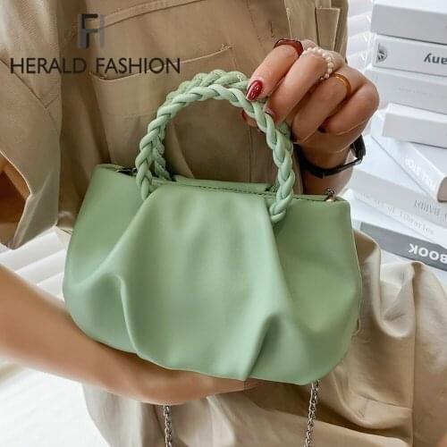 Branded Womens Shoulder Bags 2021 Braided Handle Candy Color Pleated Purses And Handbag Women Cloud Bag Ladies Crossbody Totes