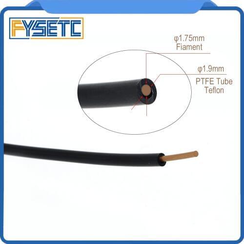 1 Meter Black PTFE Tube Teflonto TL-Feeder Rostock Bowden Extruder 1.75mm Fila ID 1.9mm OD 4mm Cloned Capricornus Tube
