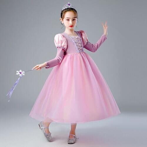 Rapunzel Dress for Girls Kids Fashion Dress Kids Cosplay Rapunzel Costume Girl Birthday Party Carnival Costume Girls Dress 2020