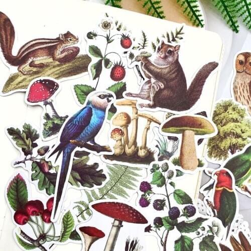 40PCS Vintage Big Forest stickers DIY scrapbooking bottom collage diary happy plan project decorative stickers