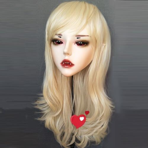 Evil-01) Gurglelove Resin Half Head Kigurumi BJD Mask Cosplay Japanese Anime Role Lolita Mask Crossdress Doll