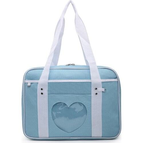 Kawaii Large Japanese Bag JK Bag Duffle Purse Anime School Lolita Cosplay Backpacks Color Heart-shaped Large Shoulder Bag Cute