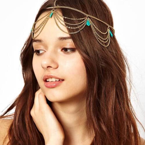 Bohemia Classic Trendy Headband Hair Chain Head Chain Headpiece for Bride Wedding Hair Decoration Head Chains Accessories