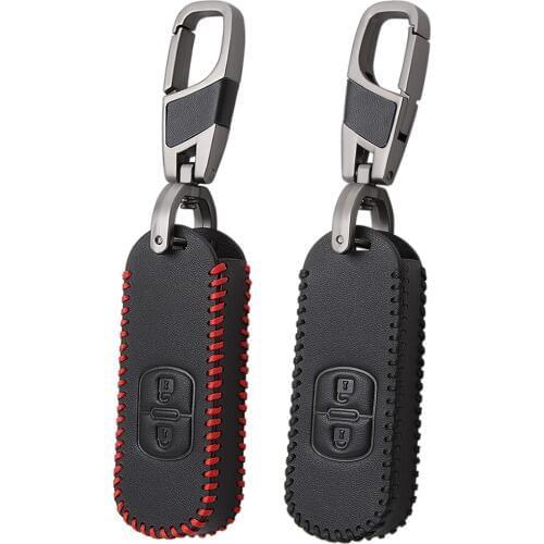 Remote Smart Car Key Case For Mazda 2 3 5 6 8 CX5 CX7 CX9 M2 M3 M5 M6 GT Leather Keychain Keyring Key Holder Cover Bag