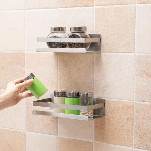Kitchen Storage And Seasoning Rack No Punching Wall Hanging Seasoning Rack Bathroom Storage And Finishing Rack