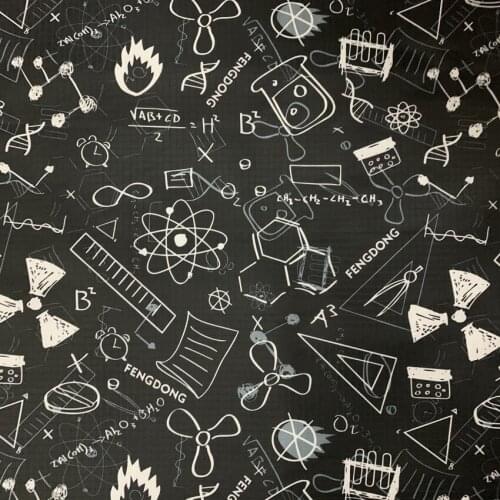 Mathematical Chemical Pattern Patchwork PVC Acrylic Polyester Composite Waterproof Oxford Fabric Cloth DIY Tablecloth 145cm*91cm