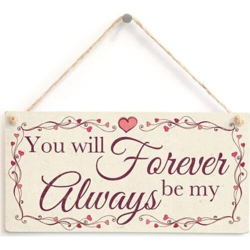 Meijiafei You Will Forever Be My Always - Romantic Gift Idea For Couples Love Heart Design Frame 10" x 5"