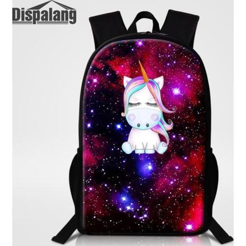 Girl Pretty School Bags Cute Unicorn On Galaxy Universe Space Backpack For Student Animal Bookbag Female Rucksack Women Bagpacks
