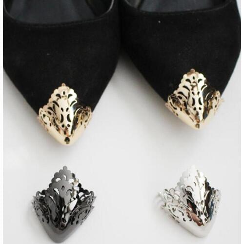 Fashion Hollow Shoes Toe Protection Metal Material Shoes Clips Decorations High Quality Shoes Accessories For High Heel 3 Colors