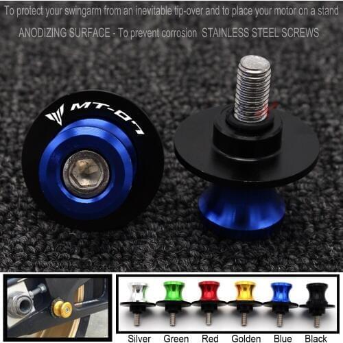 Motorcycle Accessories CNC Aluminum M6 Swingarm Spools Slider Stand Screw For Yamaha FZ-07 MT-07 FJ-07 2014 2015 2016 2017 2018