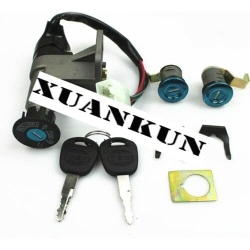 XUANKUN Electric Scooter Car Lock Set Vehicle Electric Door Lock Seat Lock Leading Power