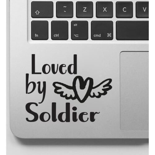 Loved By A Soldier With Wings Of Love Decal,Loved by a Soldier Sticker For Laptop Sticker and Decal Art Vinyl Decal GA241