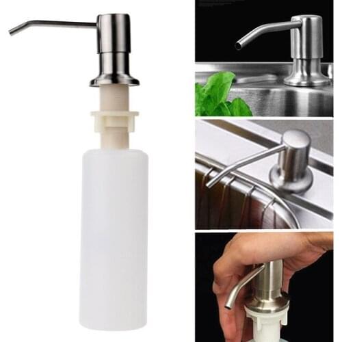 Stainless Steel Head + ABS Bottle Kitchen Soap Dispenser Bathroom Detergent Dispenser for Liquid Soap Lotion Dispensers Tools
