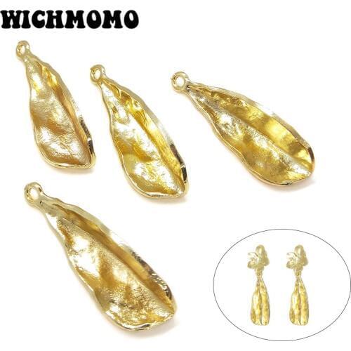 2019 New 46*11mm 4pieces/bag High Quality Zinc Alloy Gold Water Drop Charms Pendant for Earring Necklace Jewelry Accessories