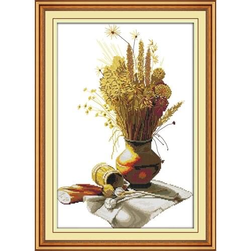 Autumn cross stitch kit aida 14ct 11ct count printed canvas stitches embroidery DIY handmade needlework