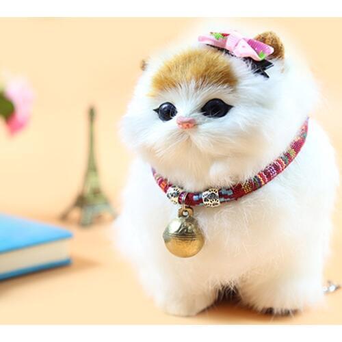 Pet Leash Collar With Big Bell Colorful Ethnic Style Kitten Puppy Necklace Collars for Cats Dogs LXY9