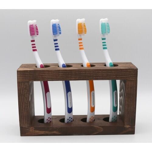 Natural Wood Toothbrush Stand toothbrush holder bathroom items toothbrush box