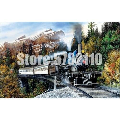 Full Square Diamond Embroidery Trains & Fall Diamond Painting Cross Stitch Sets Home Decorative Rhinestones Gift