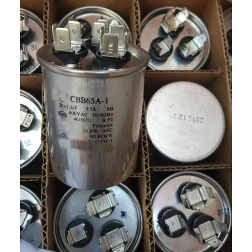 400VAC 1.5uF+25uF Motor Run Start Capacitor the Compressor for Air Conditioner 25+1.5UF CBB65A-1 50/60Hz 50x66mm