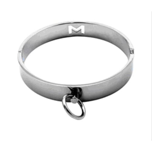 Stainless Steel Slave Collar, 12cm Dia Sex Restraint Bondage Collar with Lock Joints/sex adult collars,Sex Toys For Couples