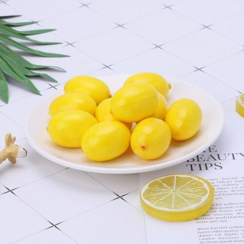 20pcs Lifelike Simulation Artificial Lemon Fake Fruit Disply Home Party Decor HX6D