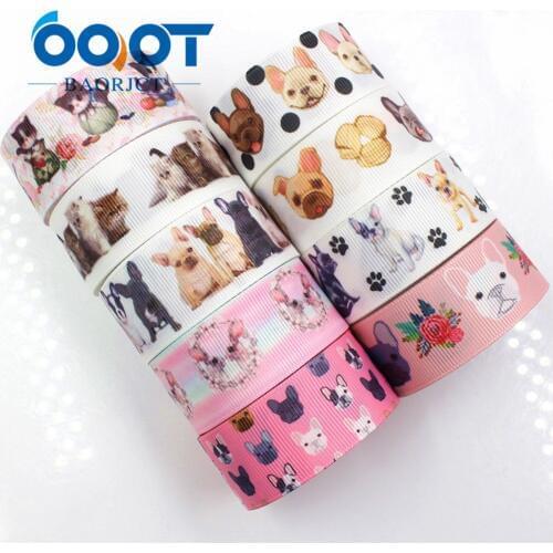 G-181013 1'' 25mm Pet dog Printed grosgrain ribbon 10 yards/lot DIY handmade bows gift packaging party decoration accessories