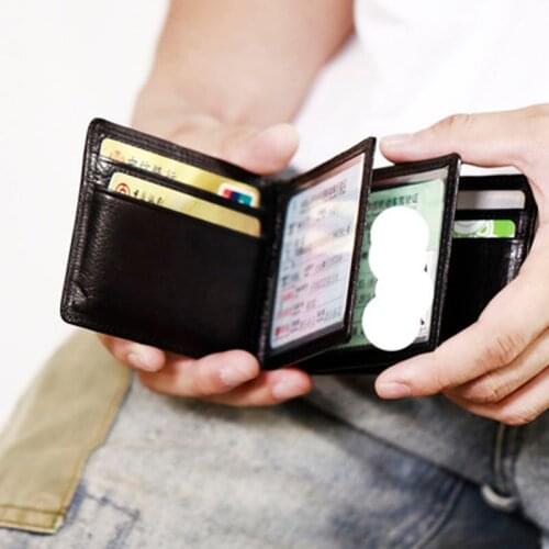 Original handmade document bag mens multi-card card holder drivers license leather case leather thin leather drivers license