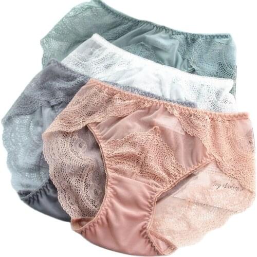Sexy Lace Underwear Womens High Waist Lingerie Ladies Briefs Big Size Cotton Womens Panties Lace Underwear Women