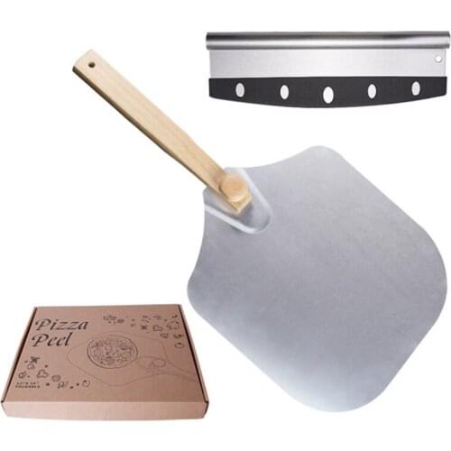 Removable Long Handle 12 Inch Perforated Pizza Peel Pizza Shovel Aluminum Non-Slip Handle Pizza Peels Pizza Tool